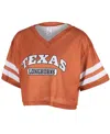 Zoozatz Texas Orange Texas Longhorns Mesh Cropped V-neck T-shirt In Orange