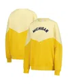 Zoozatz Yellow Michigan Wolverines Bestie Oversized Pullover Sweatshirt In Yellow