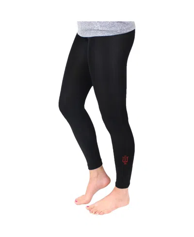Zoozatz Women's  Black Indiana Hoosiers Fleece Leggings