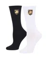 Zoozatz Women's  Black, White Army Black Knights 2-pack Quarter-length Socks In Black,white