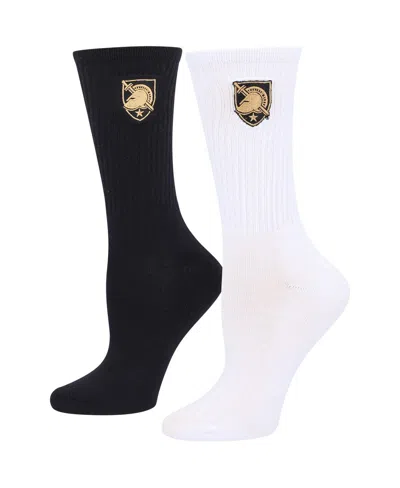 Zoozatz Women's  Black, White Army Black Knights 2-pack Quarter-length Socks In Black,white