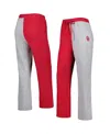 Zoozatz Women's  Crimson, Gray Oklahoma Sooners Colorblock Cozy Tri-blend Lounge Pants In Crimson,gray