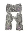 Zoozatz Women's  Gray Orlando City Sc Marled Headband And Mittens Set In Gray