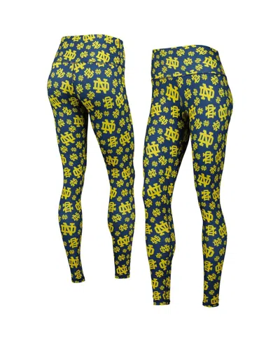 Zoozatz Women's  Navy Notre Dame Fighting Irish Team Stacked Mascot Leggings