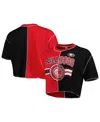 Zoozatz Women's  Red, Black Georgia Bulldogs Colorblock Cropped T-shirt In Red,black