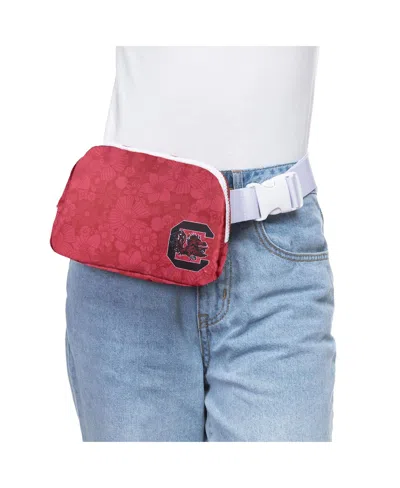 Zoozatz Women's  South Carolina Gamecocks Floral Print Fanny Pack In Crimson