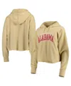 Zoozatz Women's  Tan Alabama Crimson Tide Core University Cropped French Terry Pullover Hoodie In Tan