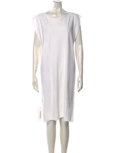 Pre-owned Zoran Bateau Neckline Knee-length Dress In Neutral