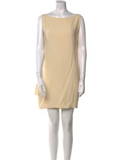 Pre-owned Zoran Bateau Neckline Mini Dress In Neutral