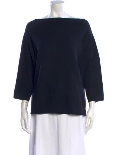Pre-owned Zoran Bateau Neckline Sweater In Blue