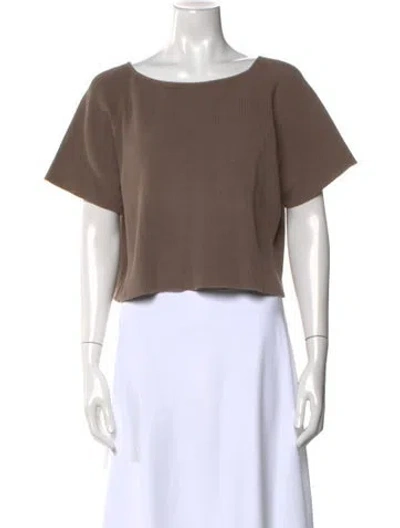 Pre-owned Zoran Bateau Neckline Sweater In Brown