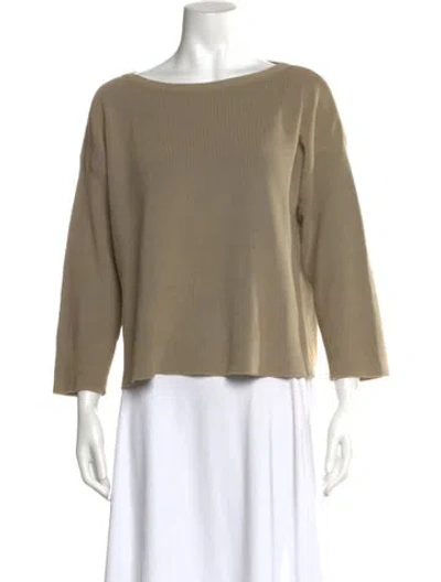 Pre-owned Zoran Bateau Neckline Sweater In Neutral