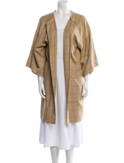 Pre-owned Zoran Cashmere Animal Print Coat In Neutral