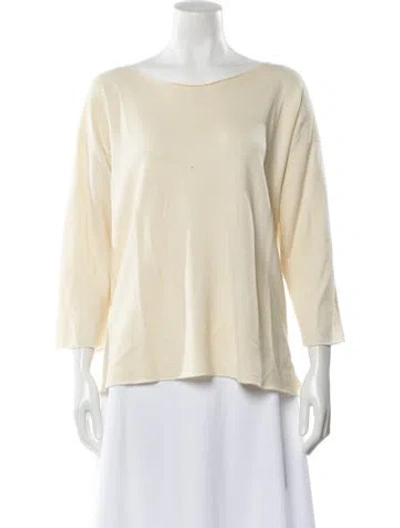 Pre-owned Zoran Cashmere Bateau Neckline Sweater In Neutral