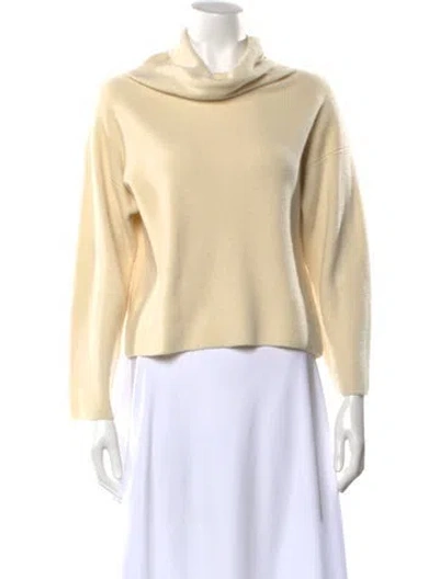 Pre-owned Zoran Cashmere Cowl Neck Sweater In Yellow