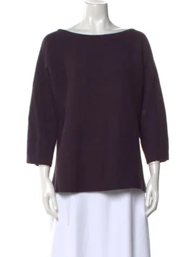 Pre-owned Zoran Cashmere Crew Neck Sweater In Purple