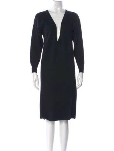 Pre-owned Zoran Cashmere Knee-length Dress In Black