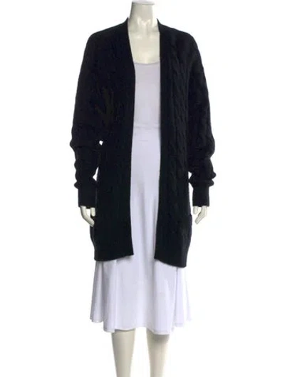 Pre-owned Zoran Cashmere Open Front Sweater In Black