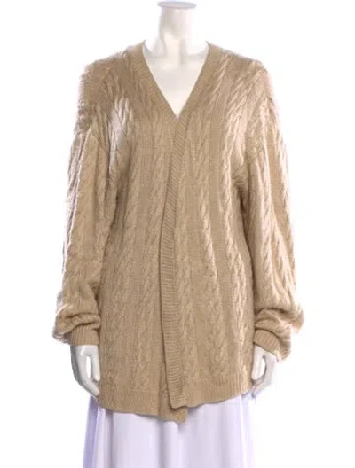 Pre-owned Zoran Cashmere V-neck Sweater In Neutral