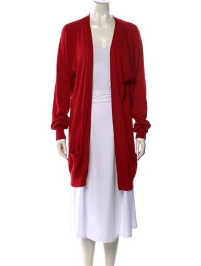 Pre-owned Zoran Cashmere V-neck Sweater In Red