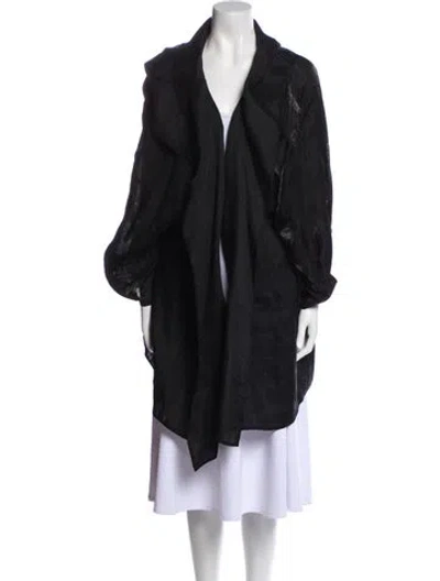Pre-owned Zoran Linen Coat In Black
