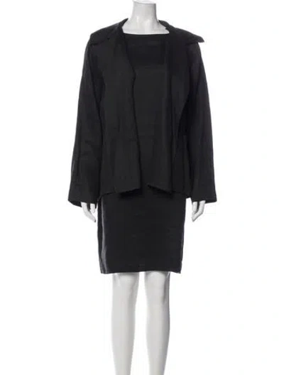 Pre-owned Zoran Linen Dress Set In Gray