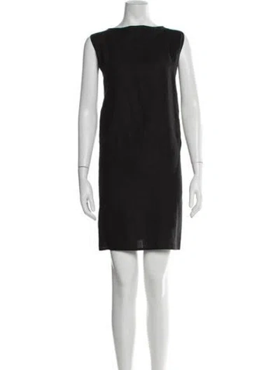 Pre-owned Zoran Linen Mini Dress In Black