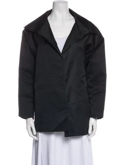 Pre-owned Zoran Silk Faux Fur Jacket In Gray