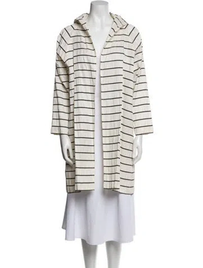 Pre-owned Zoran Silk Striped Jacket In Neutral