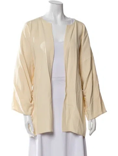 Pre-owned Zoran Silk Striped Jacket In Neutral