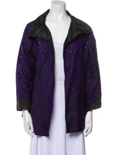 Pre-owned Zoran Silk Striped Jacket In Purple