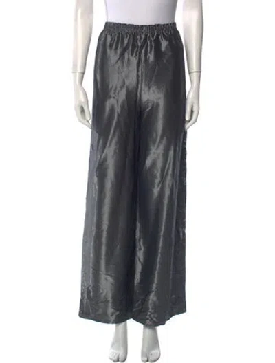 Pre-owned Zoran Vintage Wide Leg Pants In Silver