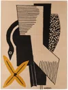 Zouzou Rugs Ssense Exclusive Beige & Black 'heron And Zucchini' Rug In Off-white/black