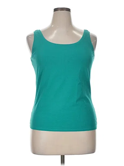 Pre-owned Zozo Tank Top Teal Scoop Neck Tops In Blue
