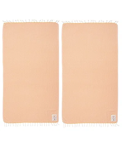 Zsa Zsa Zsu Baklan Fringed Yarn Dyed Peshtemal Bath Towel Set Of 2, 35.4 X 66.9 In Yellow