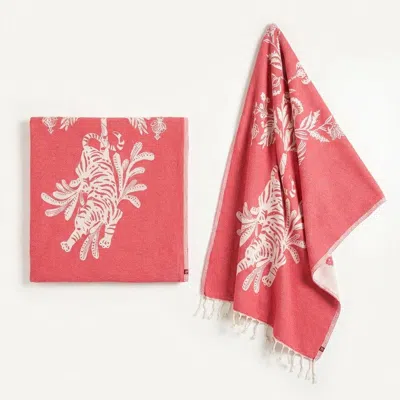 Zsa Zsa Zsu Baklan Yarn Dyed Cotton Peshtemal Set Of 2 In Pink