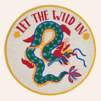 Zsa Zsa Zsu Dadri Beadded Placemat Wild 14 In In Multi