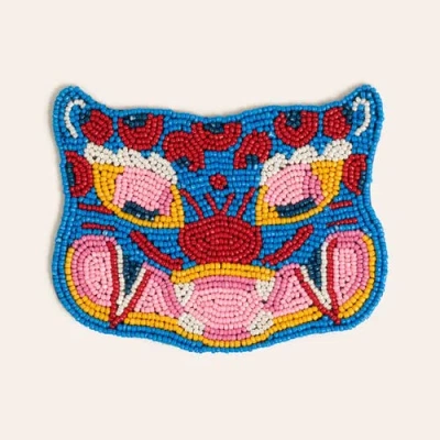 Zsa Zsa Zsu Dadri Beaded Coaster 4x3 In In Blue