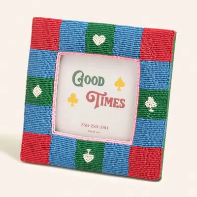 Zsa Zsa Zsu Dadri Decorative  Beaded Colorful Frame 7x7 In In Multi