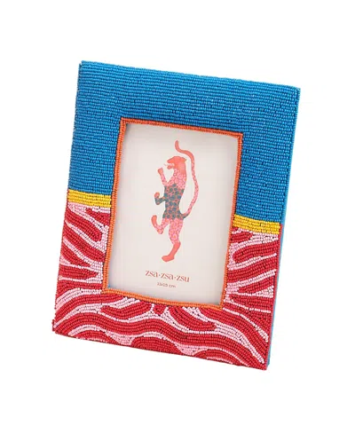 Zsa Zsa Zsu Dadri Decorative Beaded Wood Frame, 8x7 In In Multi