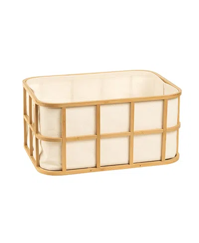 Zsa Zsa Zsu Dali Bamboo Basket, 17 X 13 X 8 In Gold