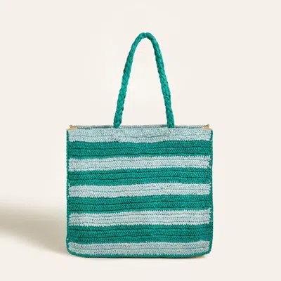 Zsa Zsa Zsu Delhi 100% Raffia Shoulder Bag 17x14 In In Multi