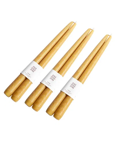 Zsa Zsa Zsu Deurne 6 Pieces Candlestick Candle, 4 Oz. In Mustard