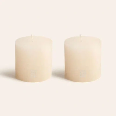 Zsa Zsa Zsu Deurne Pillar Candle 3.5 In Set Of 2 In Pink