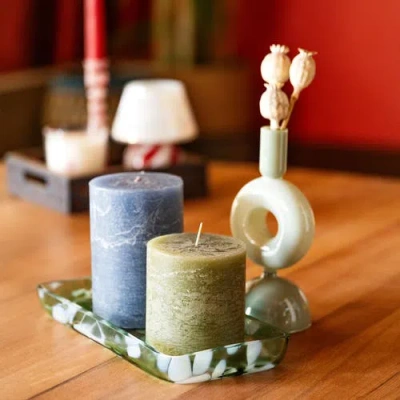 Zsa Zsa Zsu Deurne Pillar Candle 5 In Green
