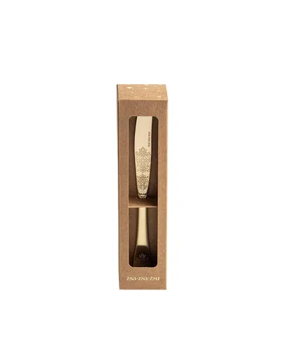 Zsa Zsa Zsu Dume Patterned Steel Dessert Knife,set Of 4, 7.8l X 0.8w X 0.8h In Champagne