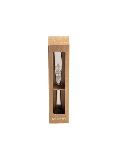 Zsa Zsa Zsu Dume Patterned Steel Dessert Knife,set Of 4, 7.8l X 0.8w X 0.8h In Silver