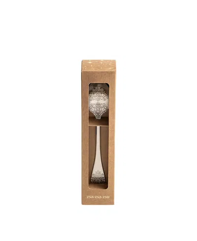 Zsa Zsa Zsu Dume Patterned Steel Dessert Spoon, Set Of 4, 7.87 X 1.57 In Silver