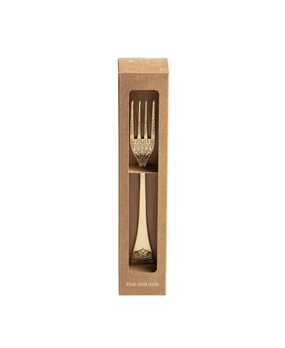 Zsa Zsa Zsu Dume Patterned Steel Dinner Fork, Set Of 4, 1.18'' X 9.06'' X 0.12'' In Champagne