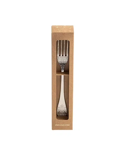Zsa Zsa Zsu Dume Patterned Steel Dinner Fork, Set Of 4, 1.18'' X 9.06'' X 0.12'' In Silver